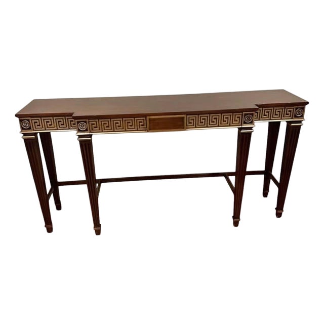 Late 20th Century Hickory White Greek Key Console For Sale