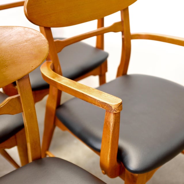 Lane “Copenhagen” Set of 5 Walnut Dining Chairs For Sale - Image 16 of 16