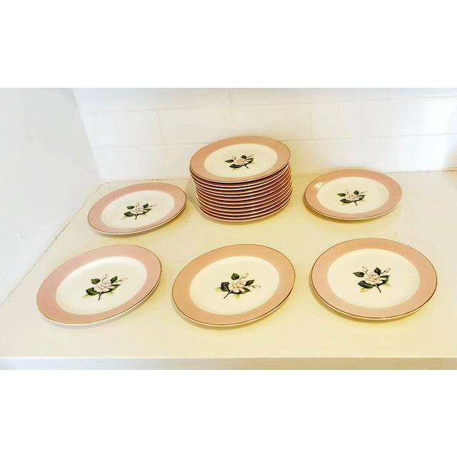 Pink 16 Dessert Dishes, Made in Usa, Vintage For Sale - Image 8 of 11