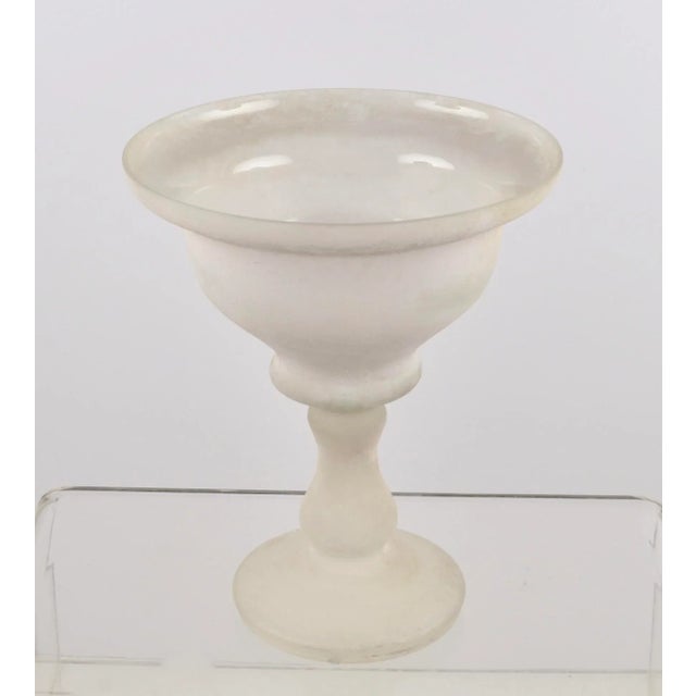 Mid-Century Modern Murano Scavo Glass Footed Center Bowl, Italy, 1980s For Sale - Image 3 of 13