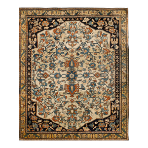 Beautiful Beige and Blue Color With Special Florid and Medallion Design Antique Sarouk Farahan Rug