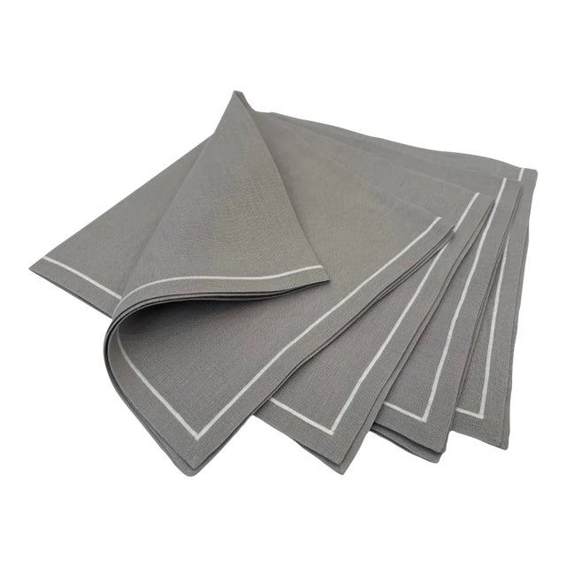 Matouk Casual Couture Satin Stitch Napkins- Set of 4 For Sale