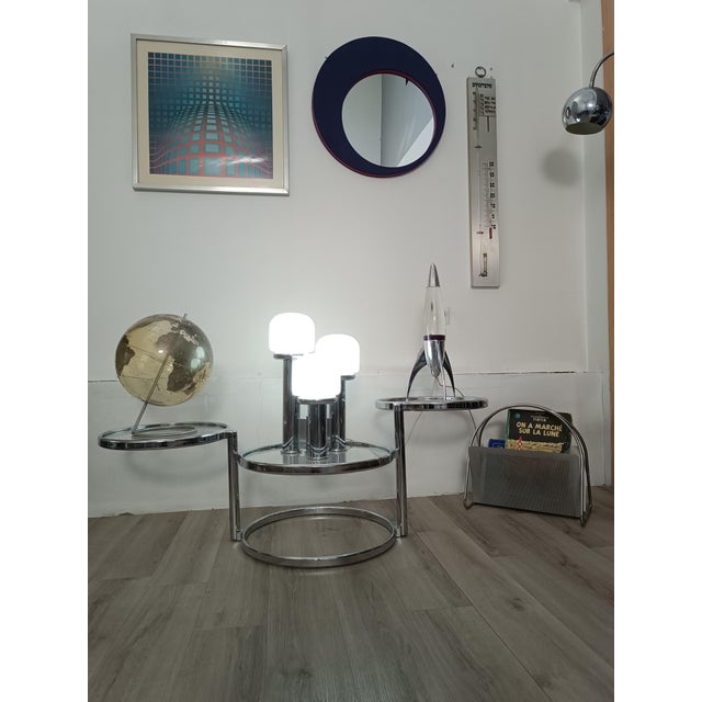 Silver Space Age Murano Glass Lamp, 1970s For Sale - Image 8 of 9