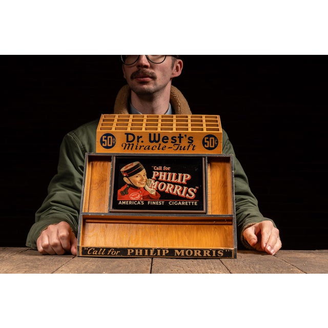 c. 1940s-1950s; Philip Morris & Co. Ltd. Inc. - New York, NY Countertop retail display constructed in wood with a stepped,...