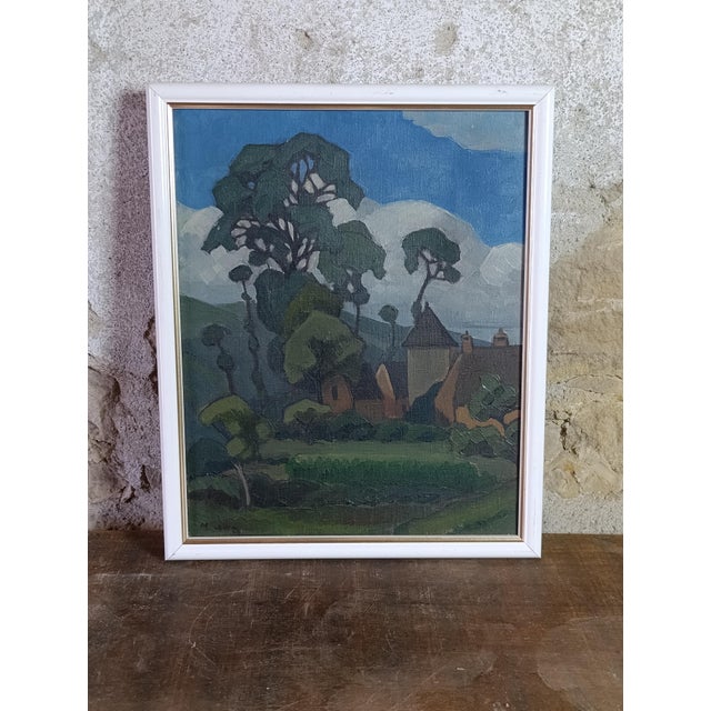 M. Alba, Landscape, 1931, Oil Painting on Canvas For Sale - Image 10 of 10