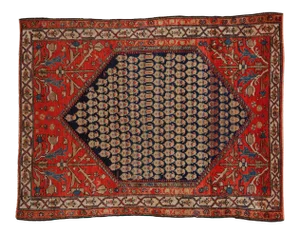 Vintage Malayer Square Rug - 3'6" X 4'5"