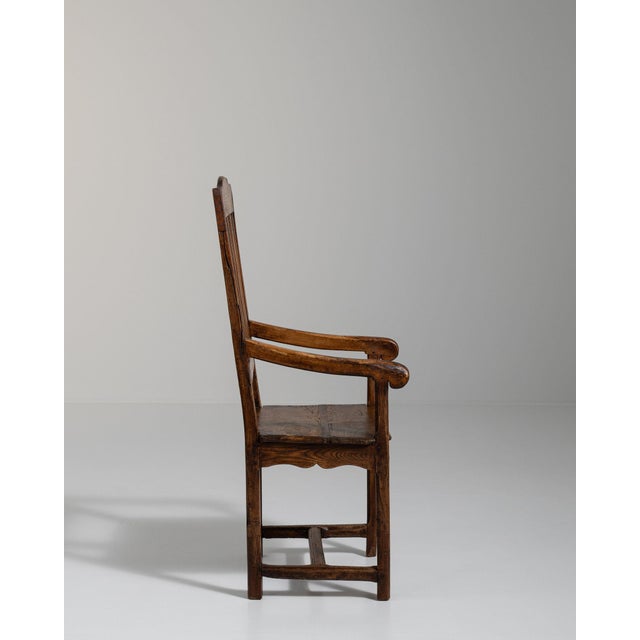 19th Century 19th Century France Brown Wood Lounge Chair For Sale - Image 5 of 11
