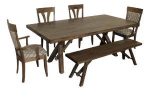 Saloom Furniture Farmhouse Style Dining Table and Seating