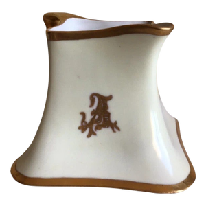 Antique Limoges France Cream Gold Accent Porcelain Water Milk Beverage Pitcher