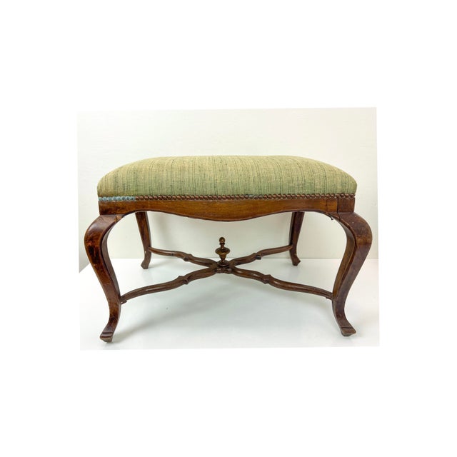 Antique French Louis XV Style Walnut Bench Stool, 1800s For Sale - Image 17 of 17