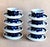 Navy Blue Vintage Anemone Blue by Arabia of Finland Flat Cups and Saucers Designed by Ulla Procopé , 16 Pieces For Sale - Image 8 of 10