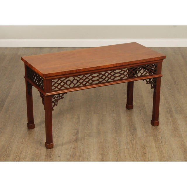 High Quality Antique Early 19th or Late 18th Century Mahogany Console or Server with Carved Fretwork Apron