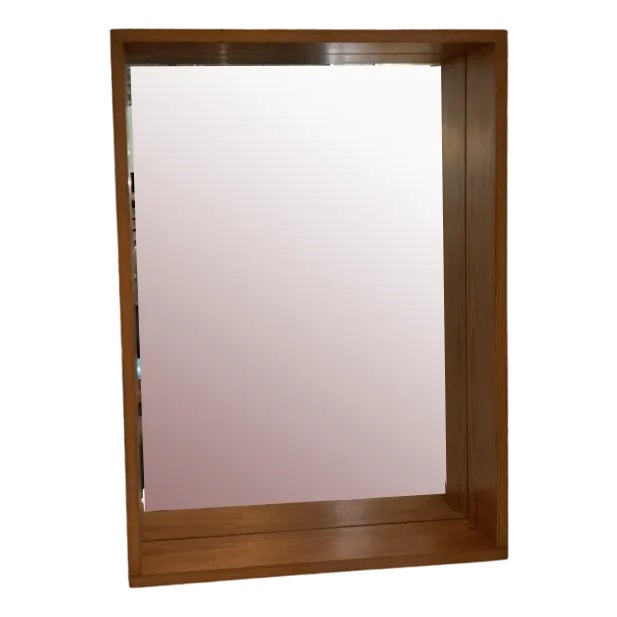 Pine Wall Mirror attributed to Ate Van Apeldoorn for Houtwerk Hattum, 1970s For Sale