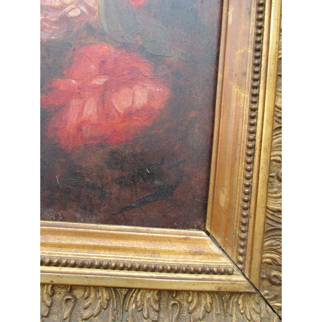 Late 19th Century Rose Bouquets Paintings by Louis Darey -- A Pair of 2 For Sale - Image 5 of 9