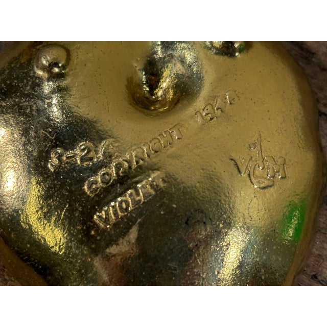 Metal Virginia Metalcrafters Solid Brass Leaf Catchalls, Lotus, Violet & Chrysanthemum - Set of 3 For Sale - Image 7 of 17