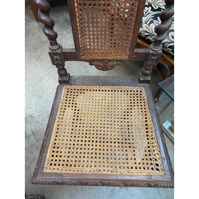 Set of 6 19th-Century French Renaissance Carved Walnut Hunting Chairs For Sale - Image 4 of 17
