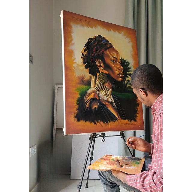 Contemporary "Unspoken", Oil on Canvas Painting by Franklin Igwenagu For Sale - Image 3 of 5
