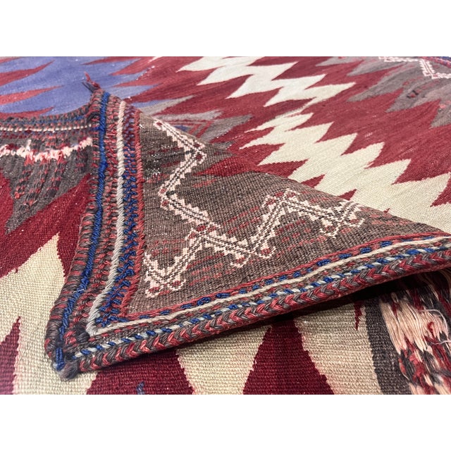 Persian Antique Persian Tribal Kilim Rug 3'9" X 3’10” For Sale - Image 3 of 6