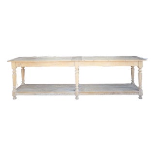 Large 19th Century French Bleached Oak Draper's Table For Sale