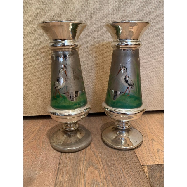 Art Deco Early 20th Century Mercury Glass Urns - Set of 2 For Sale - Image 3 of 10