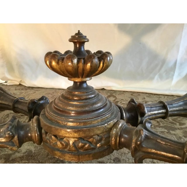 Stone 19th Century French Carved & Polychrome Table Base With Carrara Marble Top For Sale - Image 7 of 13