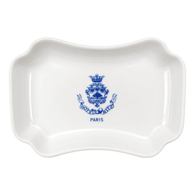 Vintage Ritz Paris Hotel White Porcelain Ashtray Soap Dish For Sale