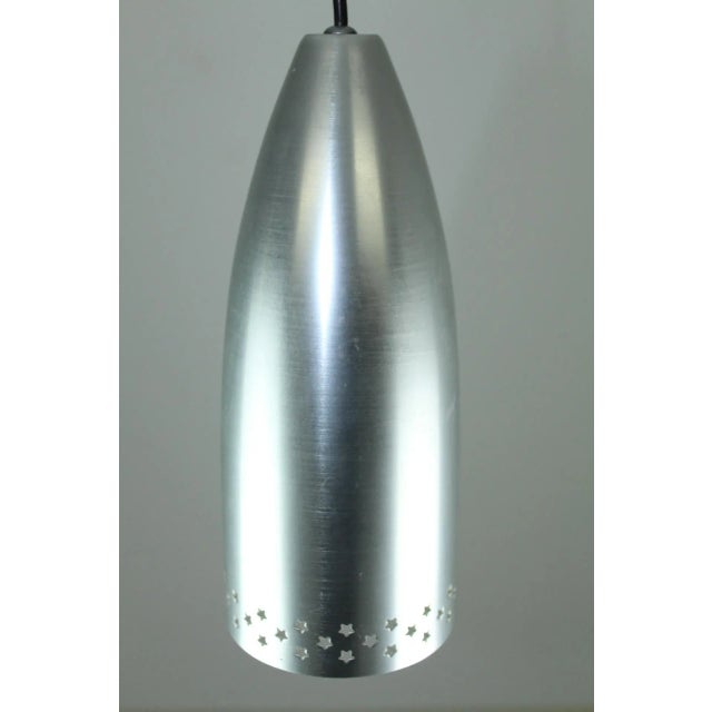 Mid-Century Modern Ceiling Lamp in Aluminum with Star Perforation, 1960s For Sale - Image 3 of 7