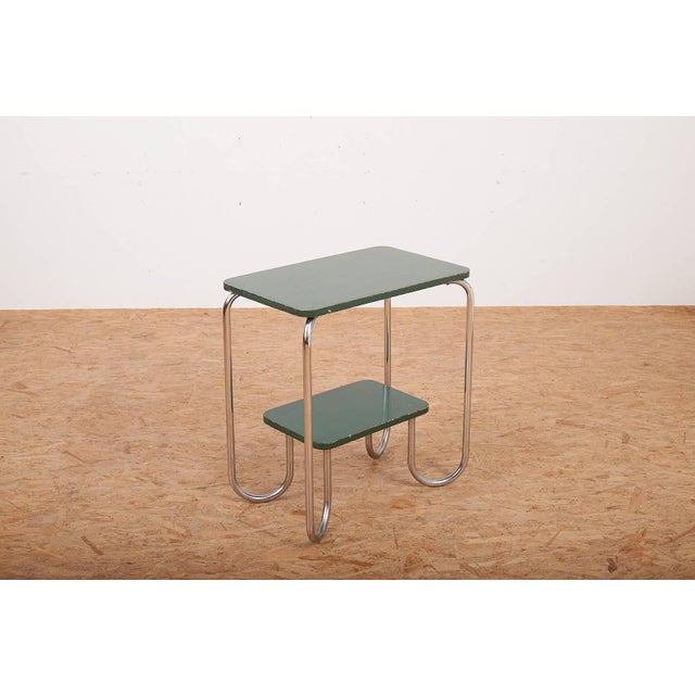 Steel Tube Console in Chrome-Plated Steel Tube and Plywood, in Good conditions. Designed 1920 to 1949