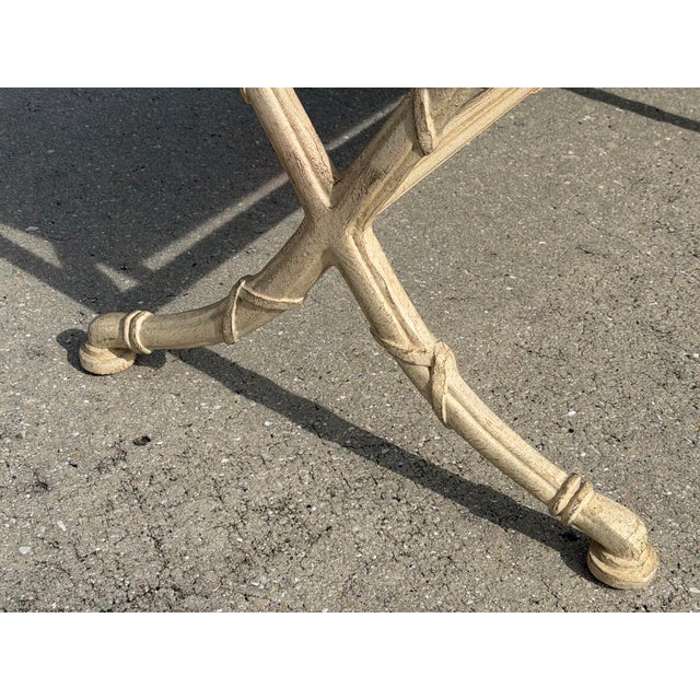 Vintage Drexel Heritage X-Form Faux Bamboo Bench For Sale - Image 9 of 16