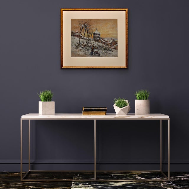 Gaston Cornil, Gathering Winter Fuel, Time of the Great War, 1890s, Gouache & Watercolor & Paper, Framed For Sale - Image 18 of 18