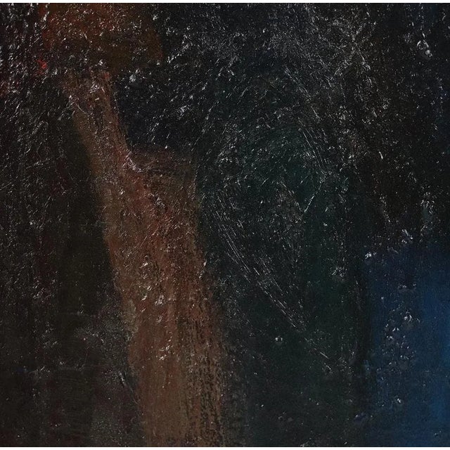 Mid-Century Modern Abstract Oil Expressionism Circa 1950 -1960 oil on canvas 30.25 x 15 in. Unsigned