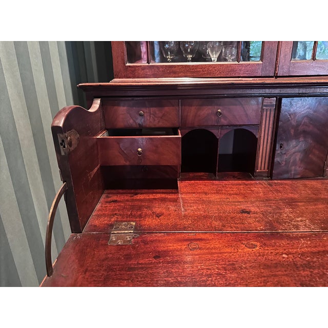 Late 19th Century Antique English 19th Century Butler's. Desk With Breakfront on Top For Sale - Image 5 of 12