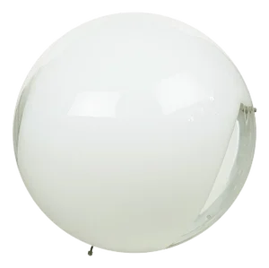 Flush Mount in White and Clear Murano Glass and Metal by Carlo Nason for Mazzega, 1960s