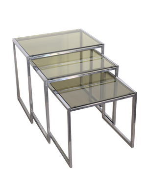 Vintage Nesting Tables, Italy, 1970s, Set of 3