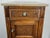 Antique French Carved Oak Bedside Table with Marble Top For Sale - Image 4 of 12