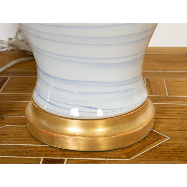 Modern Asian Modern Porcelain Vases Table Lamps - Pair For Sale - Image 3 of 10