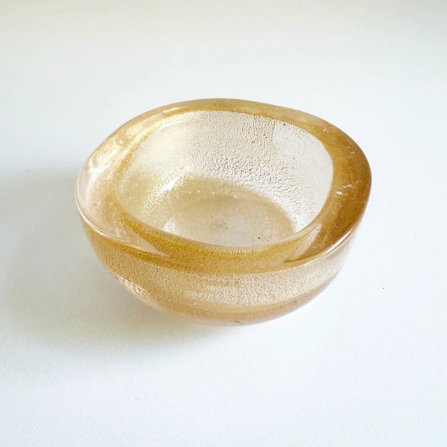 1970s Elsa Peretti Gold Fleck Murano Glass Bowl For Sale - Image 5 of 10
