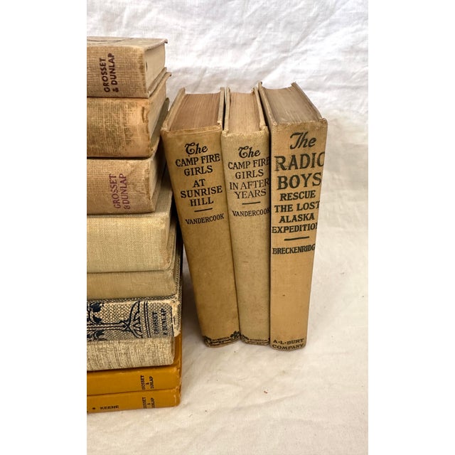Group of 15 Assorted Tan Antique Books, perfect for a bookshelf or staging. 8.5 x 5in books Make sure to follow me, I have...