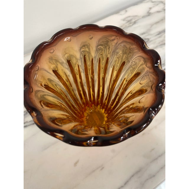 Glass Mid 19th Century Large Amber Venetian Glass Vase For Sale - Image 7 of 10