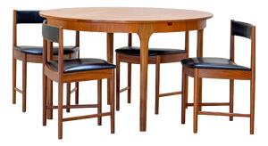 Dunvegan Round Extending Dining Table and Chairs in Teak by Tom Robertson for McIntosh, Scotland, 1960s, Set of 5