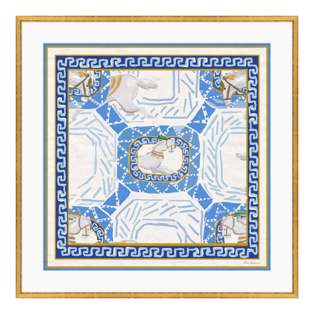 Equitation in Blue Framed Art Print by Dana Gibson For Sale