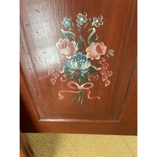 Painted Wardrobe With Floral Bouquet Detailing For Sale In Nashville - Image 6 of 8