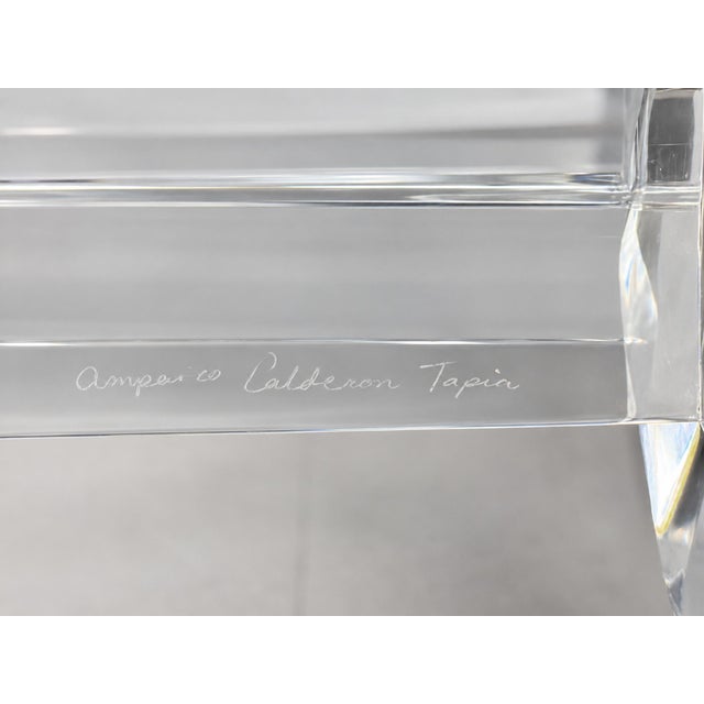 Amparo Calderon Tapia “Diamante” Sculptural Lucite & Glass Coffee Table For Sale - Image 18 of 18