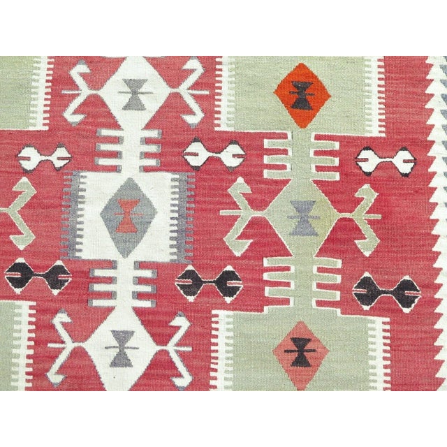 Textile 1960s Vintage Turkish Handmade Kilim Rug - 68"x97" For Sale - Image 7 of 11