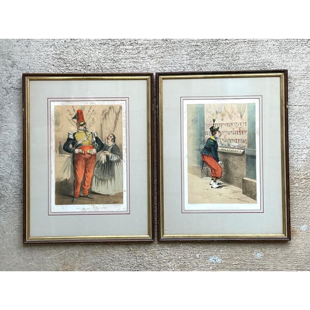 Antique Framed Military Caricature Prints - Pair For Sale - Image 10 of 13
