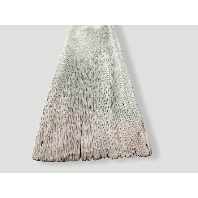 Andrianna Shamaris Super Rare Monumental Teak Wood Bench For Sale - Image 17 of 18