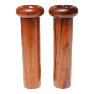 Sculptural Danish Modern Teakwood Salt Shaker and Pepper Grinder Set