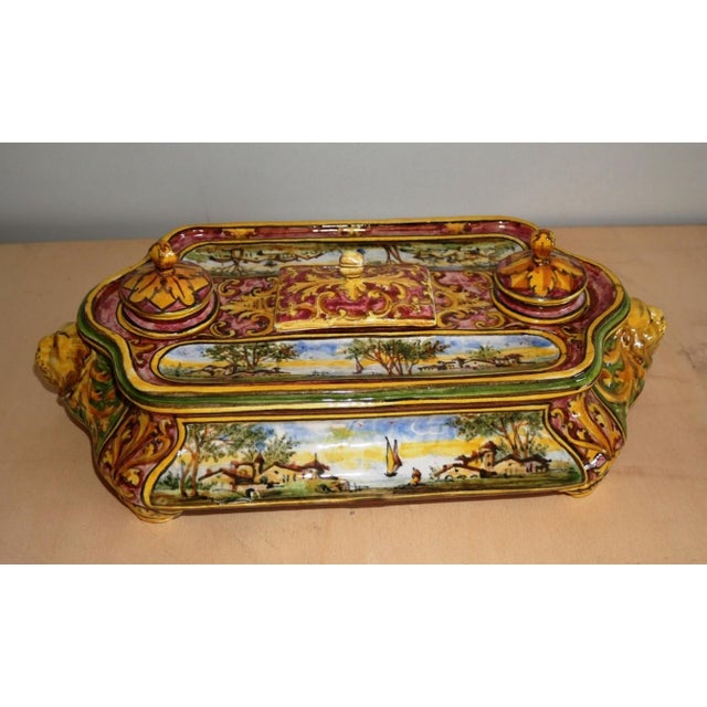 Ceramic Inkwell from Minghetti, Bologna, 1890s For Sale - Image 12 of 13