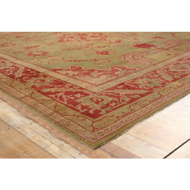 Late 19th Century Turkish Oushak Rug, 14'02 X 15'07 For Sale In Dallas - Image 6 of 11