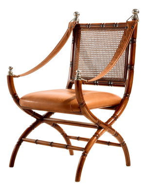 Walnut Armchair with Bamboo-Like Design, 1960s